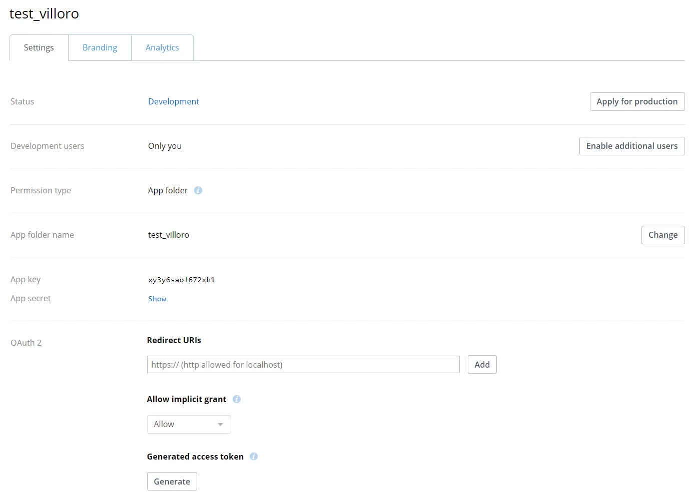 Dropbox Get Token